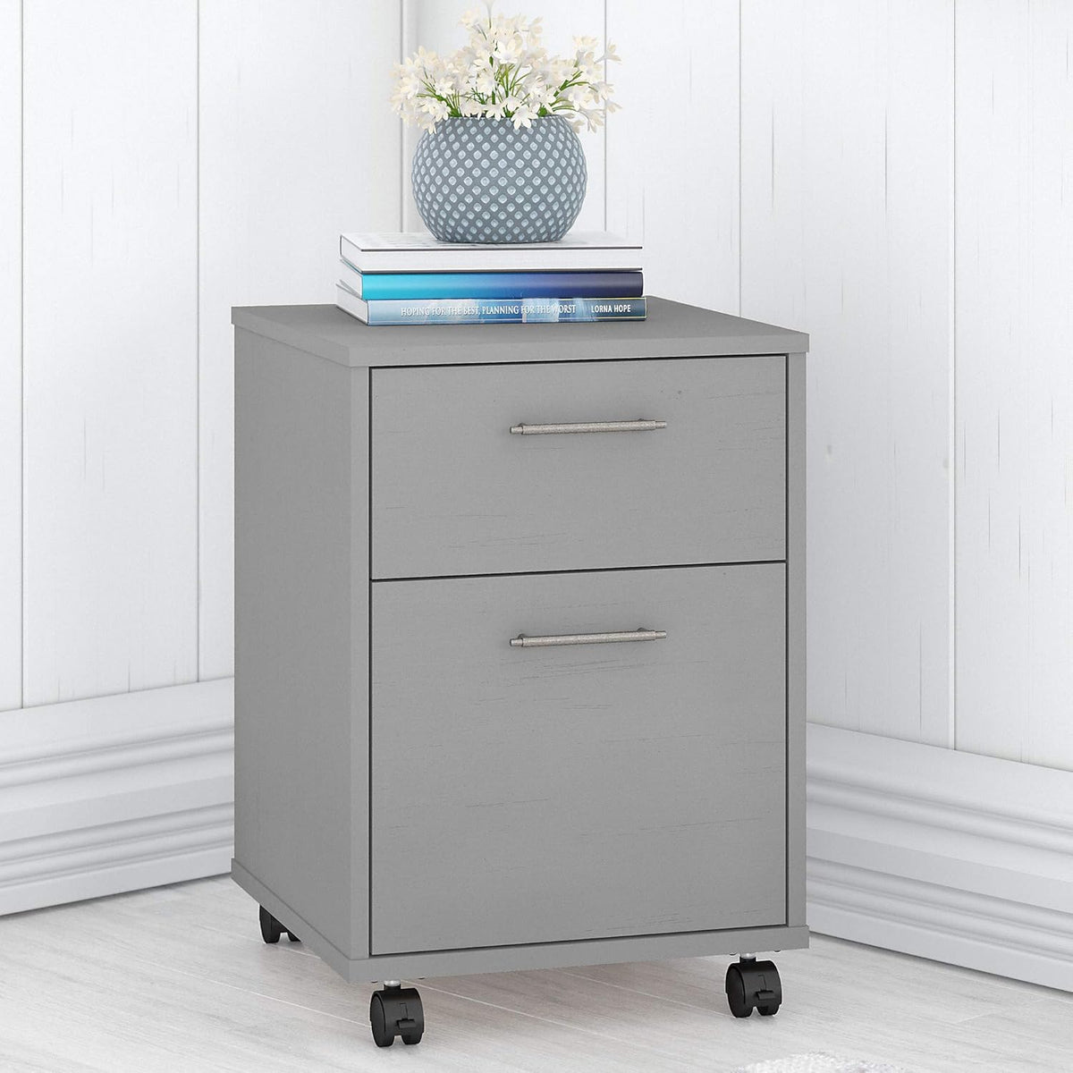 2 Drawer Mobile File Cabinet, Cape Cod Gray H818141
