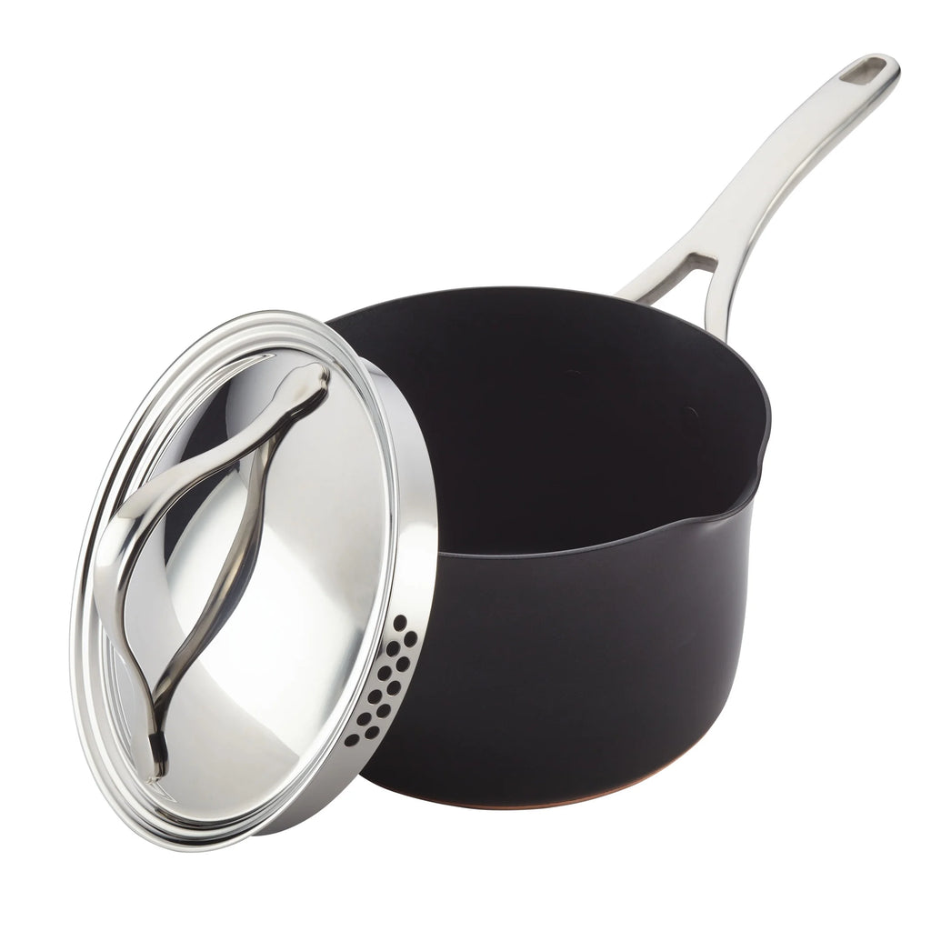 Hard-Anodized Nonstick Straining Saucepan, 3.5-Quart L23147