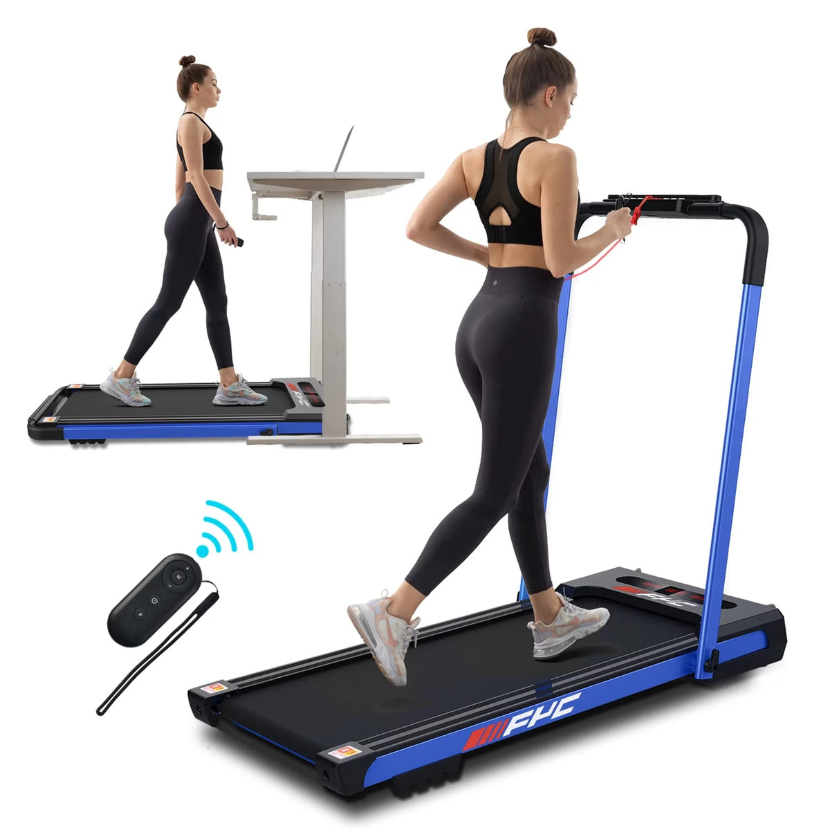 2 in 1 Under Desk Treadmill 2.5HP Blue H5381