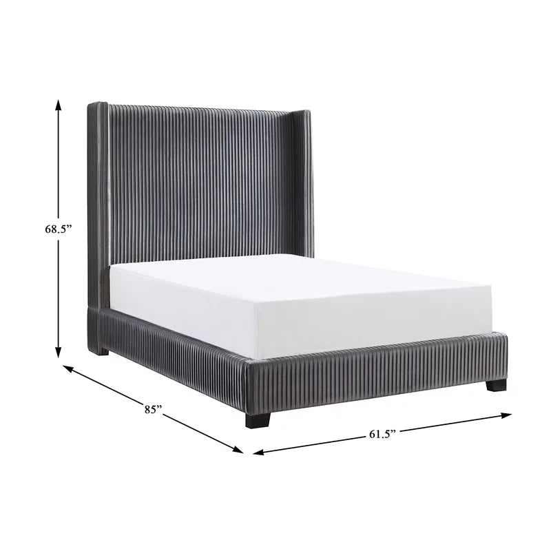 Velvet Full Upholstered Bed Q62885
