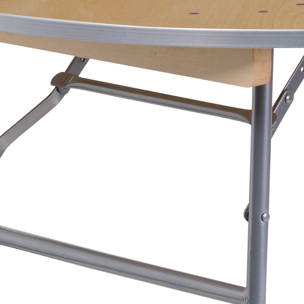 4-Foot Round Heavy Duty Birchwood Folding Banquet Table Y65661