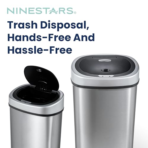 Automatic Touchless Infrared Motion Sensor Trash Can, 13 Gal 50L, Stainless Steel U17467