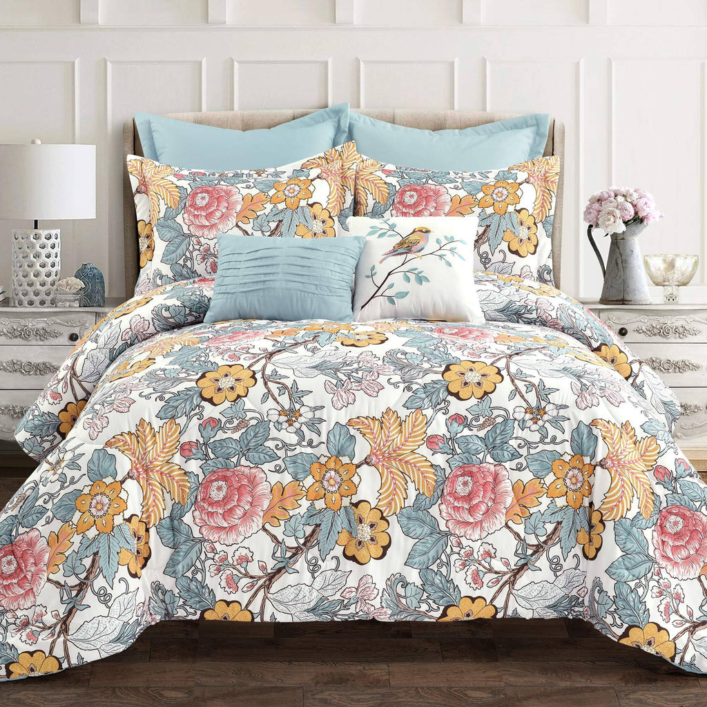 Blue & Yellow King Comforter Set Z532