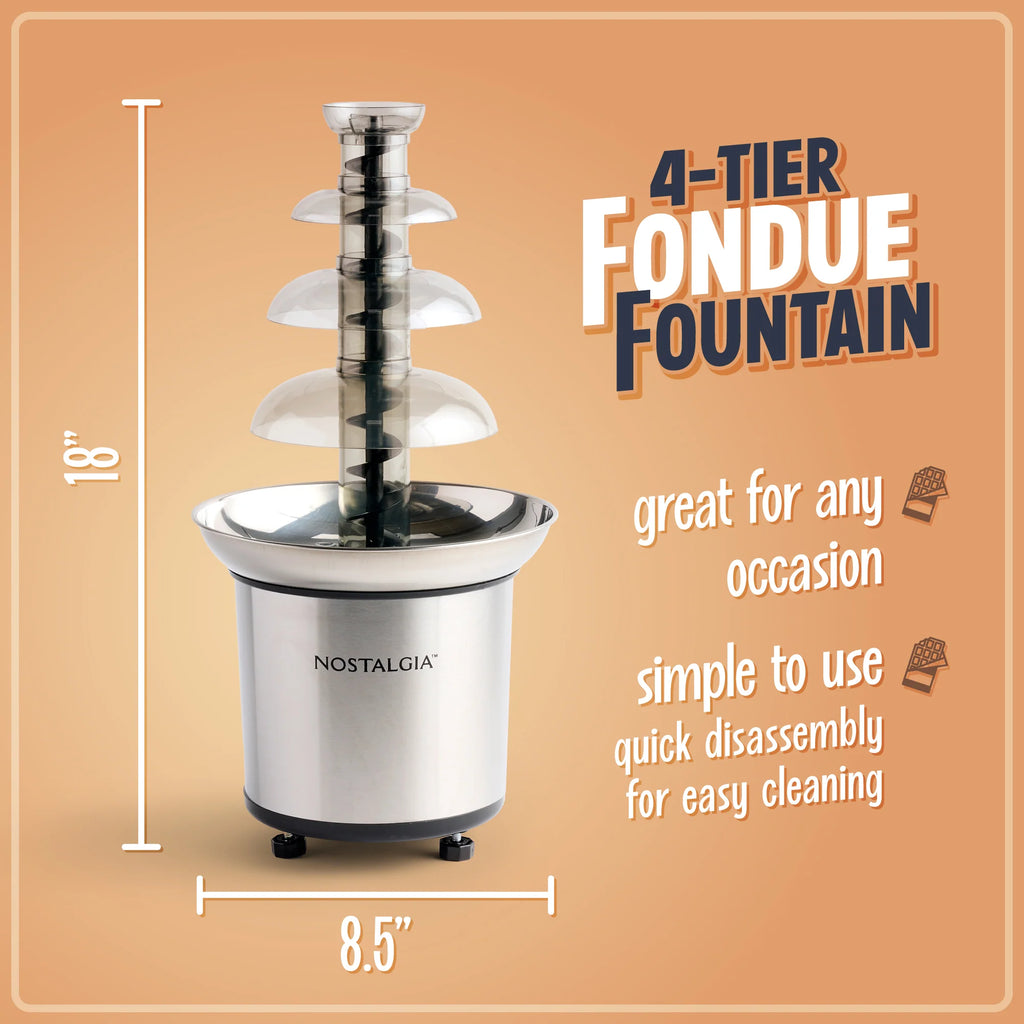 4-Tier Stainless Steel Chocolate Fondue Fountain I4278