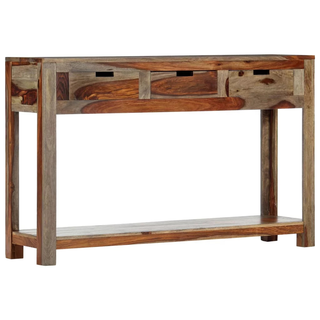 White 3 Drawer Sheesham Wood Console Table G206
