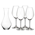 34.25 Oz Merlot Red Wine Decanter with Stemmed Glasses, 4 Pcs G135670