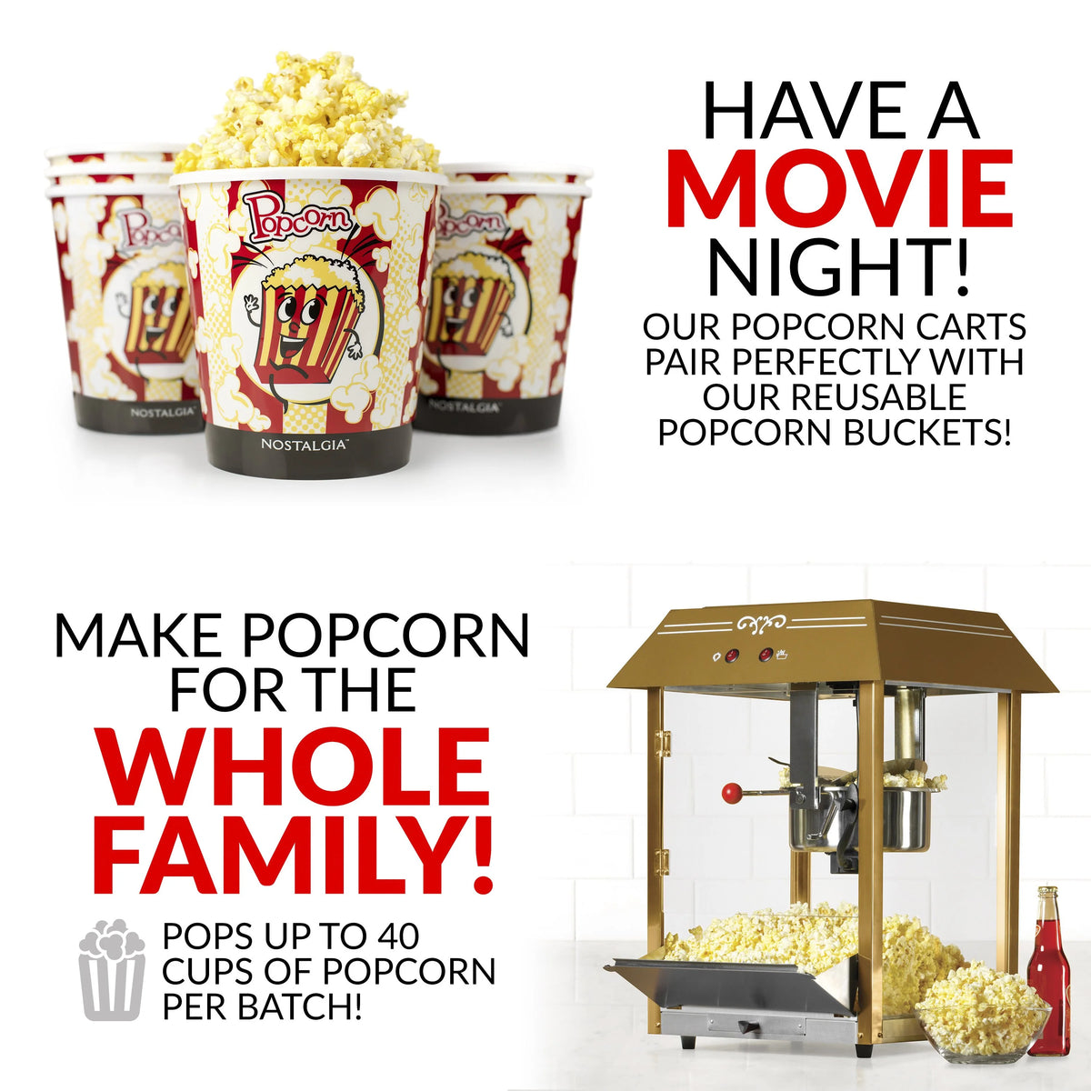 10-Ounce Popcorn Cart 59 Inches Tall Black C6103