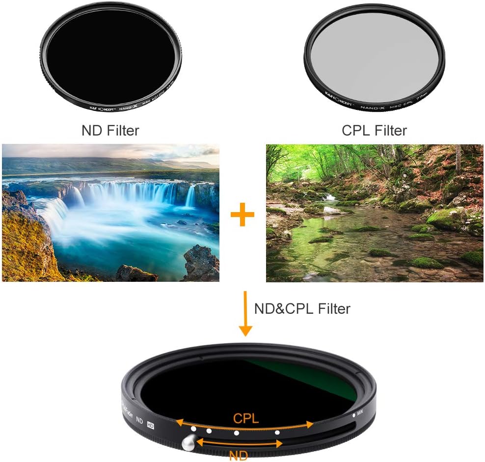67mm Variable ND2-ND32 ND Filter and CPL Circular Polarizing Filter 2 in 1 S976142