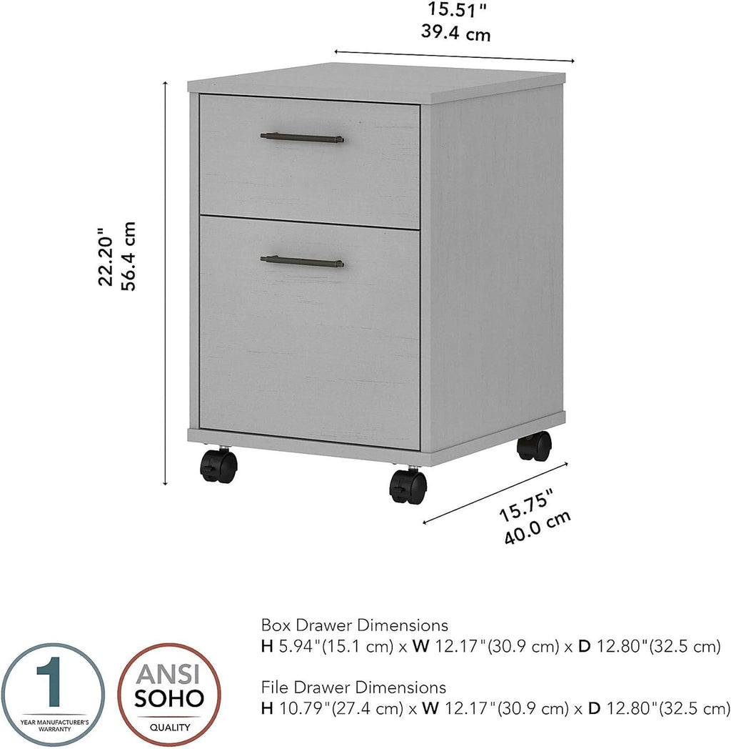 2 Drawer Mobile File Cabinet, Cape Cod Gray H818141
