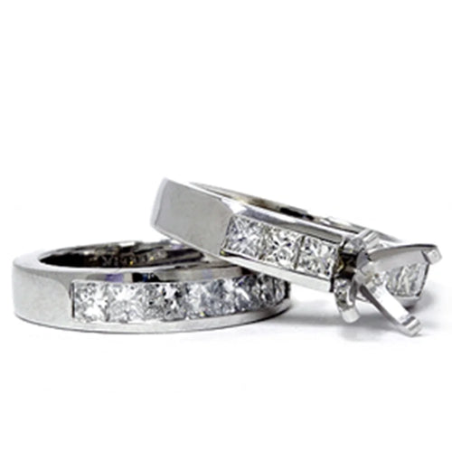 14K Princess Cut Diamond Engagement Ring Setting A494980