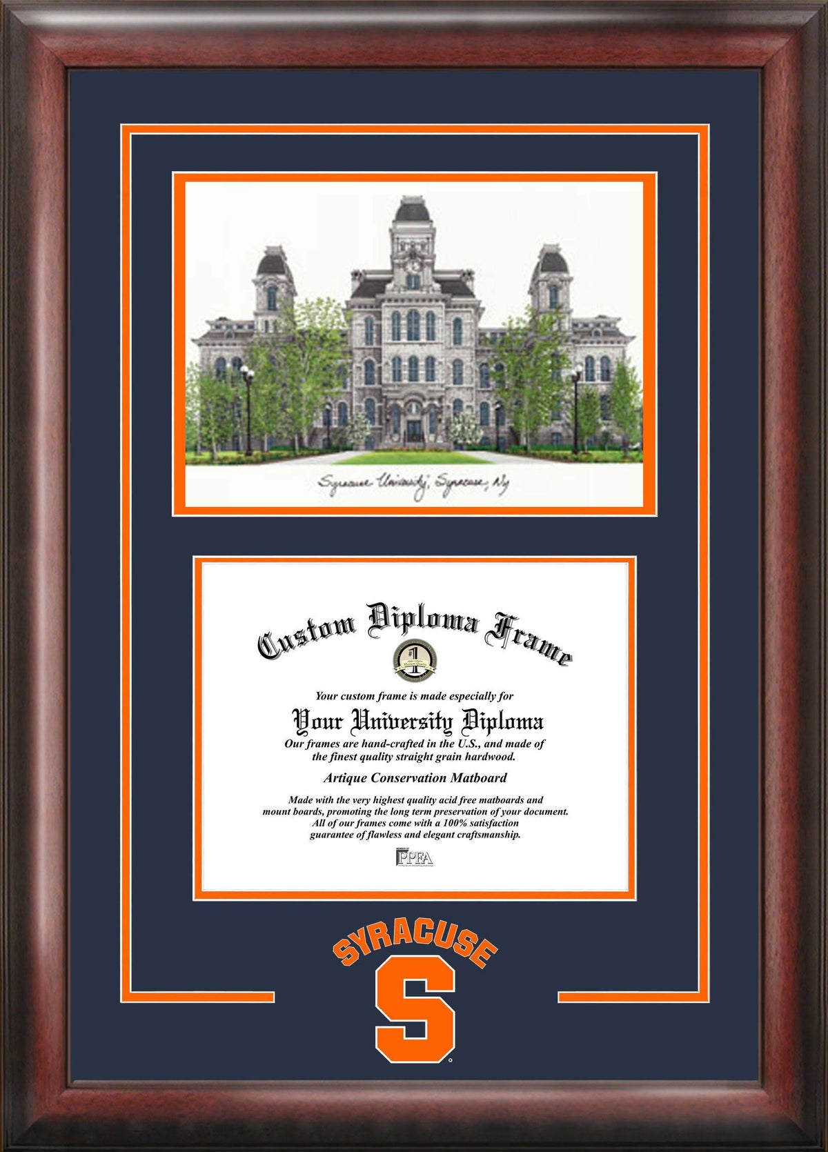 Syracuse Orange Graduate Diploma Frame K452