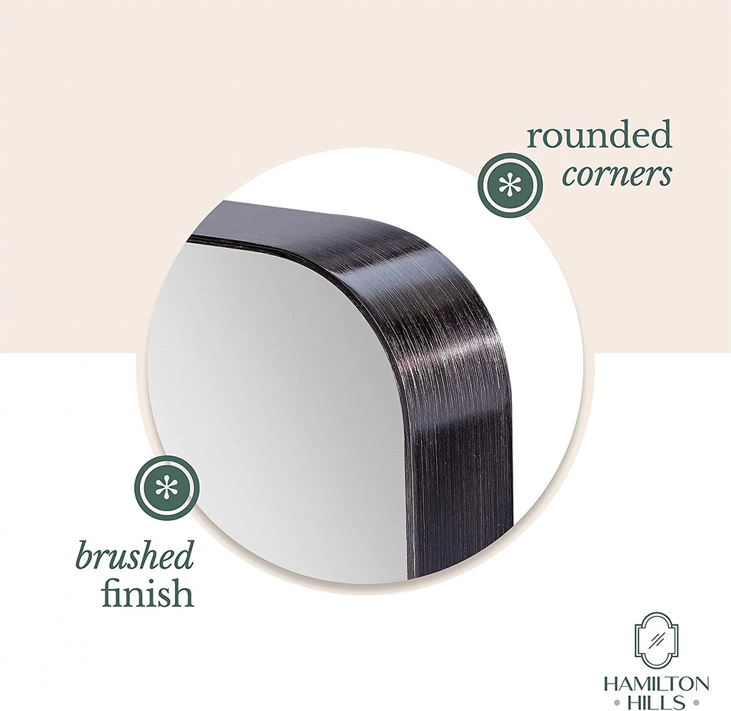 Brushed Metal Wall Mirror D1483