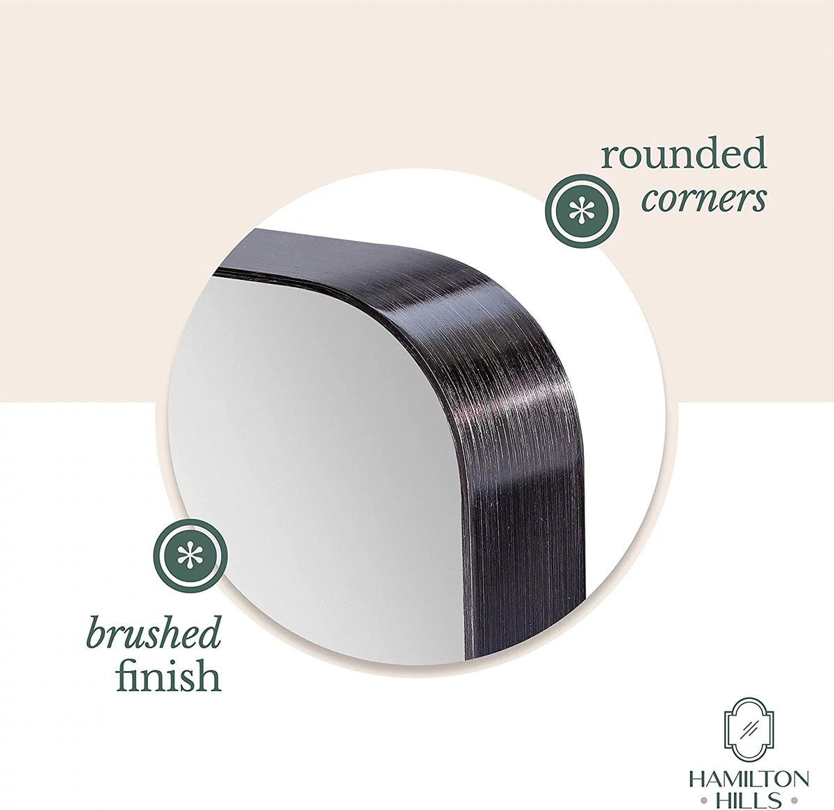 Brushed Metal Wall Mirror D1483