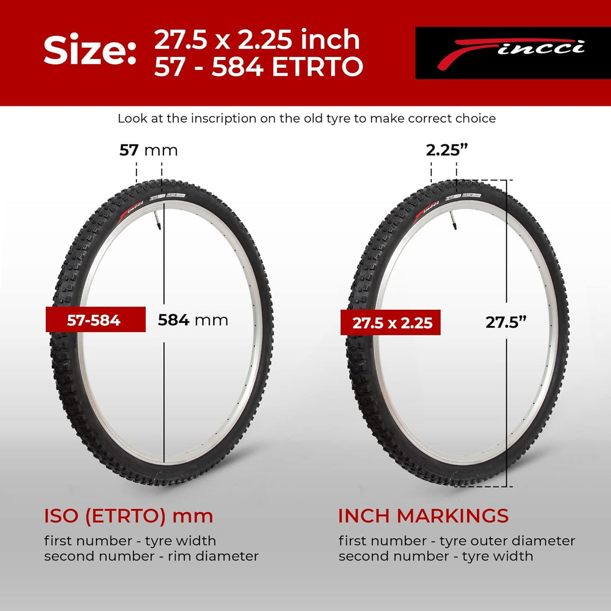 Pair 27.5 x 2.25 Inch Foldable 60 TPI All Mountain Enduro Tires with Nylon Protection F1493