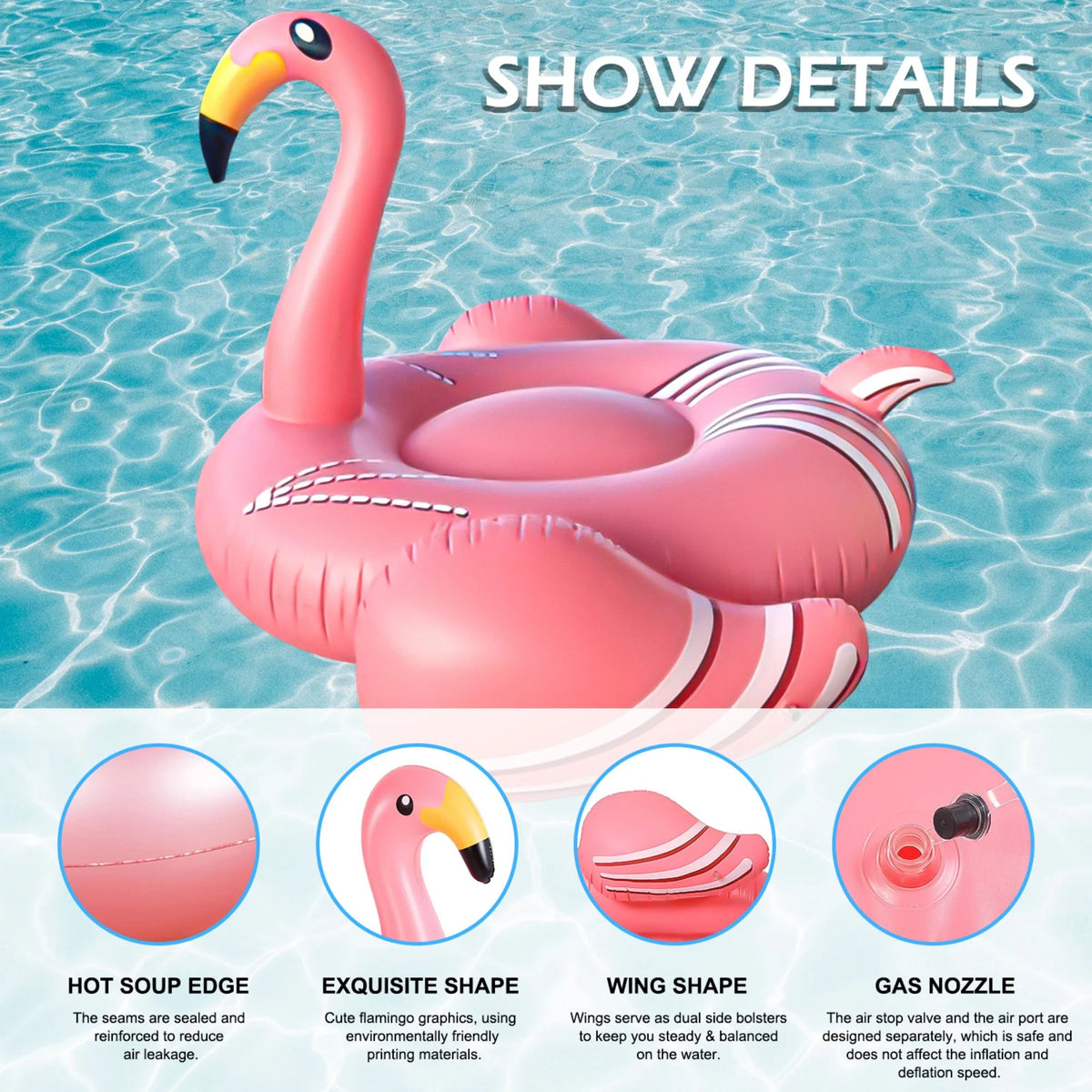 Inflatable Flamingos Pool Float C76594