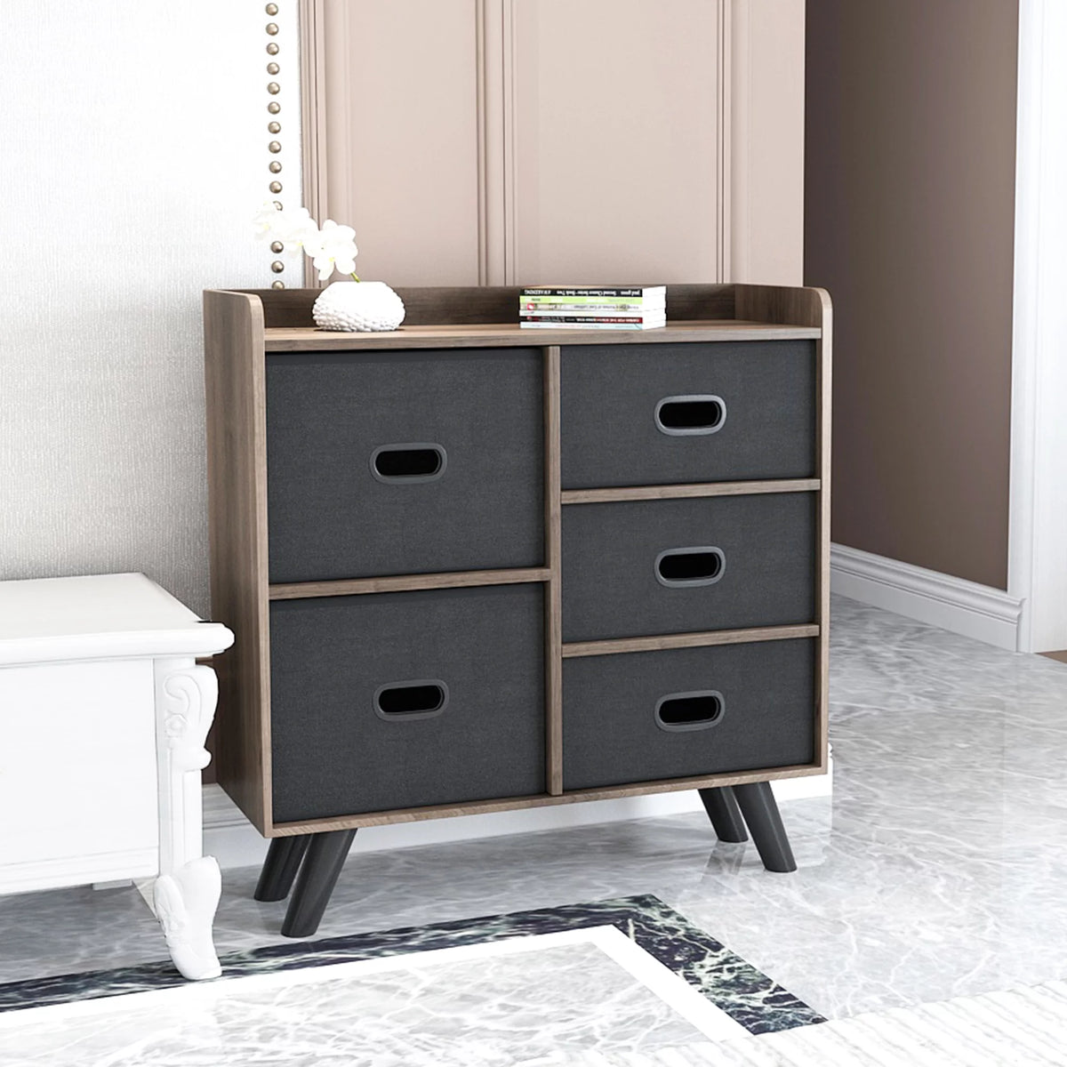 5 Drawer Fabric Dresser Organizer Cabinet K500