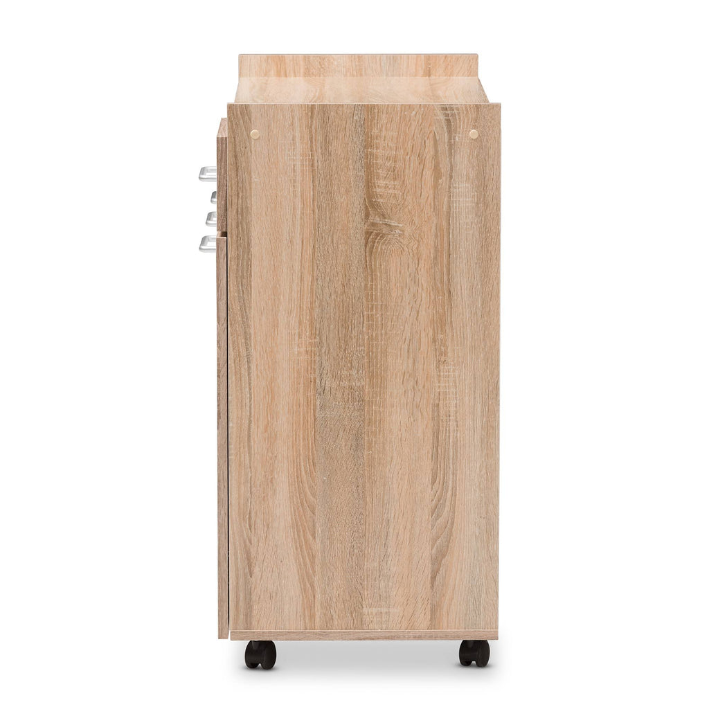 Light Oak and White Finish Kitchen Cabinet T92349