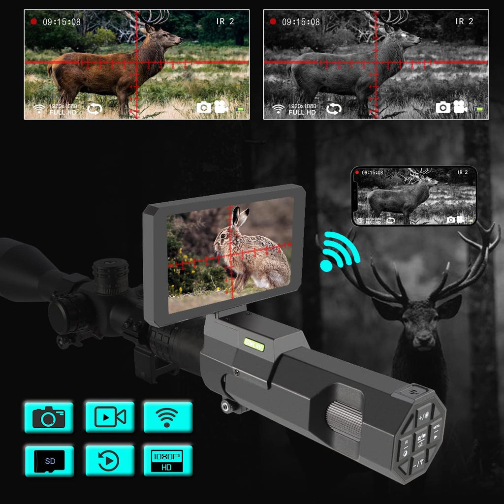 DIY Digital Night Vision Scope with Camera and 5.8 1080P HD Display Screen C60810