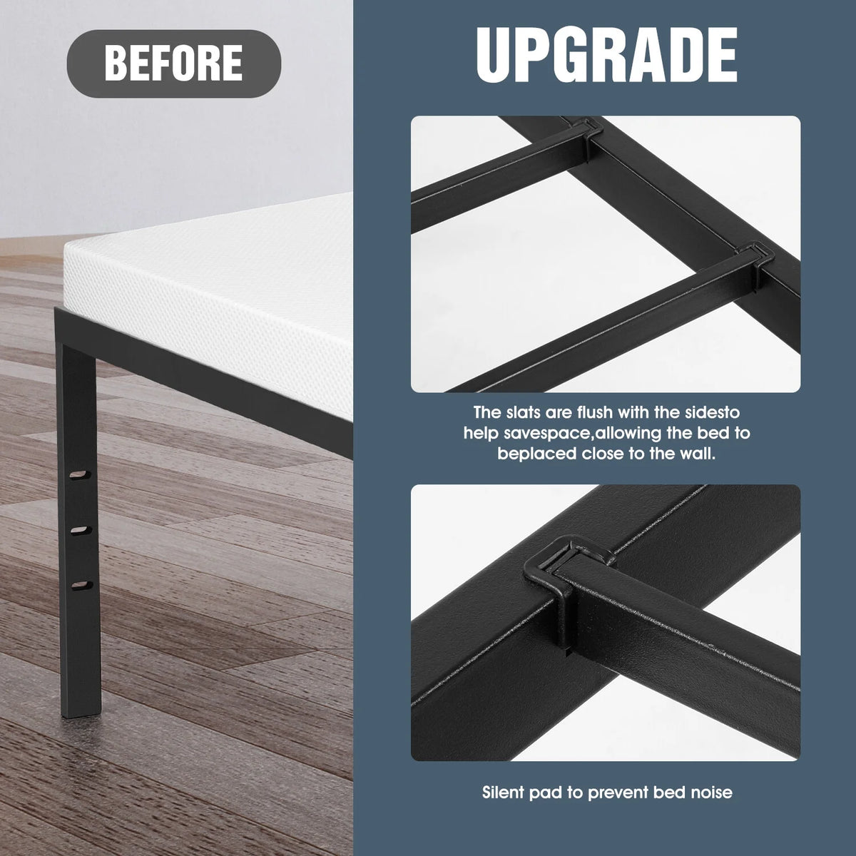 Heavy Duty Steel Slat Queen Bed Frame L5009