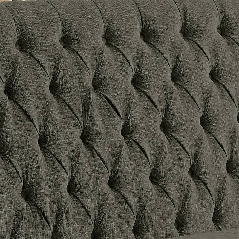 Gray Fabric Tufted Bench E31953