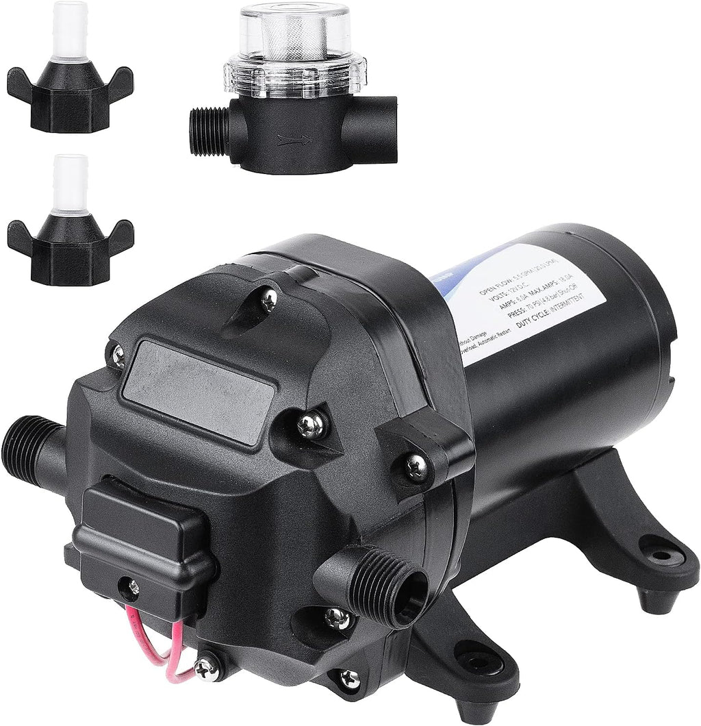 12V 5.5GPM 70PSI Diaphragm Water Pump with Pressure Switch, Pack of 2 A710