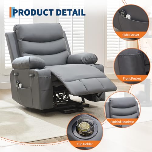 Oversize Power Lift Recliner Chair with Heat and Massage T225672