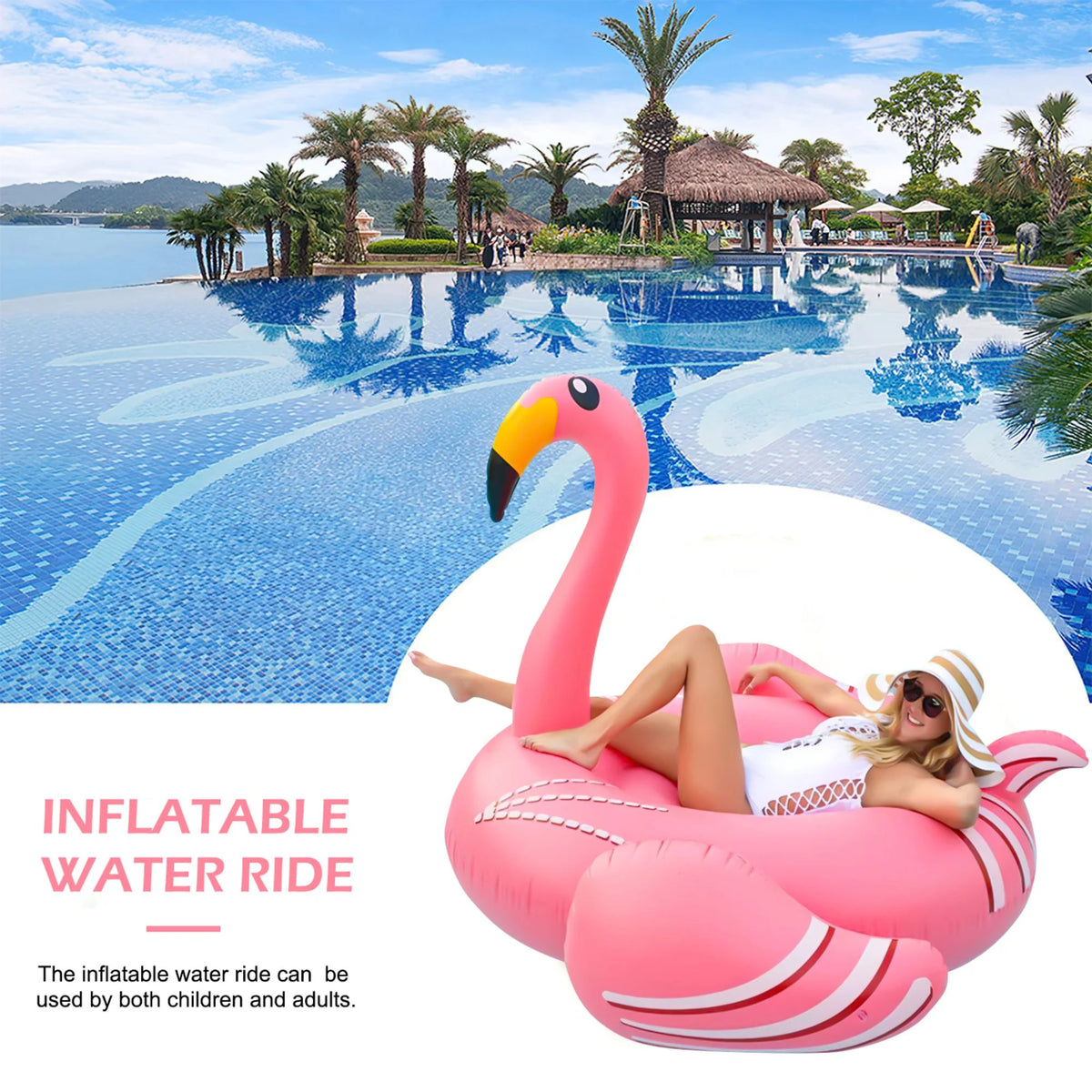 Inflatable Flamingos Pool Float C76594