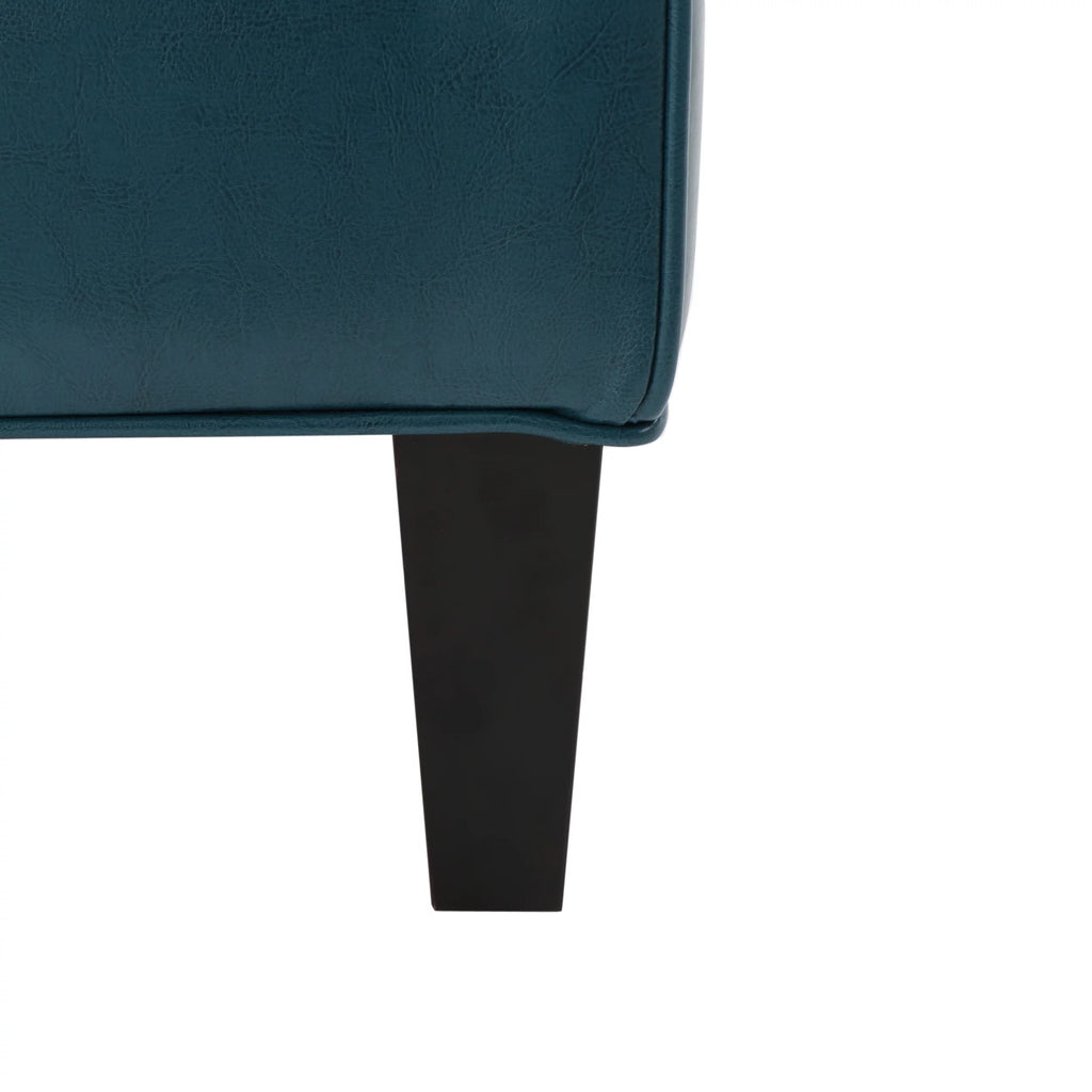 Teal Leather Loveseat J804
