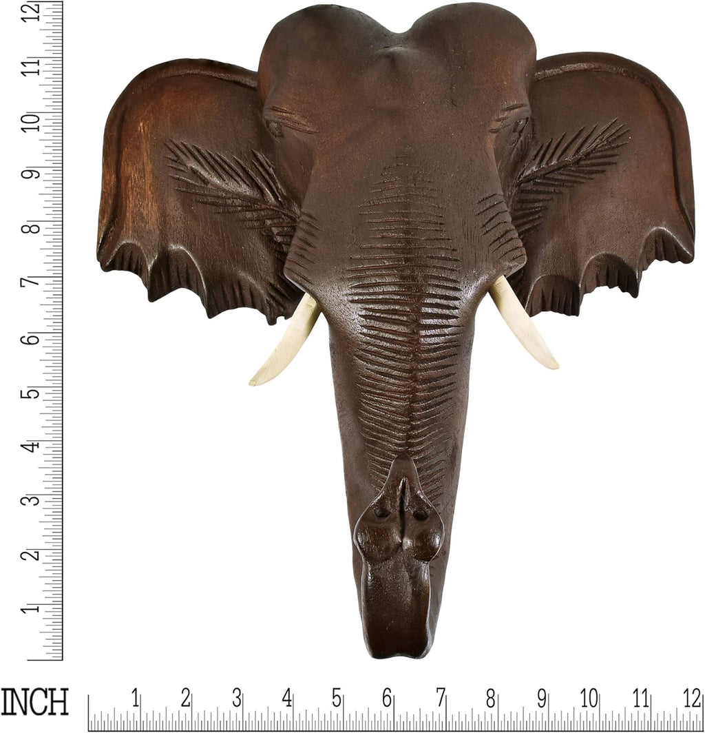 Thai Elephant Head Sculpture Wall Art 12X12 V10435