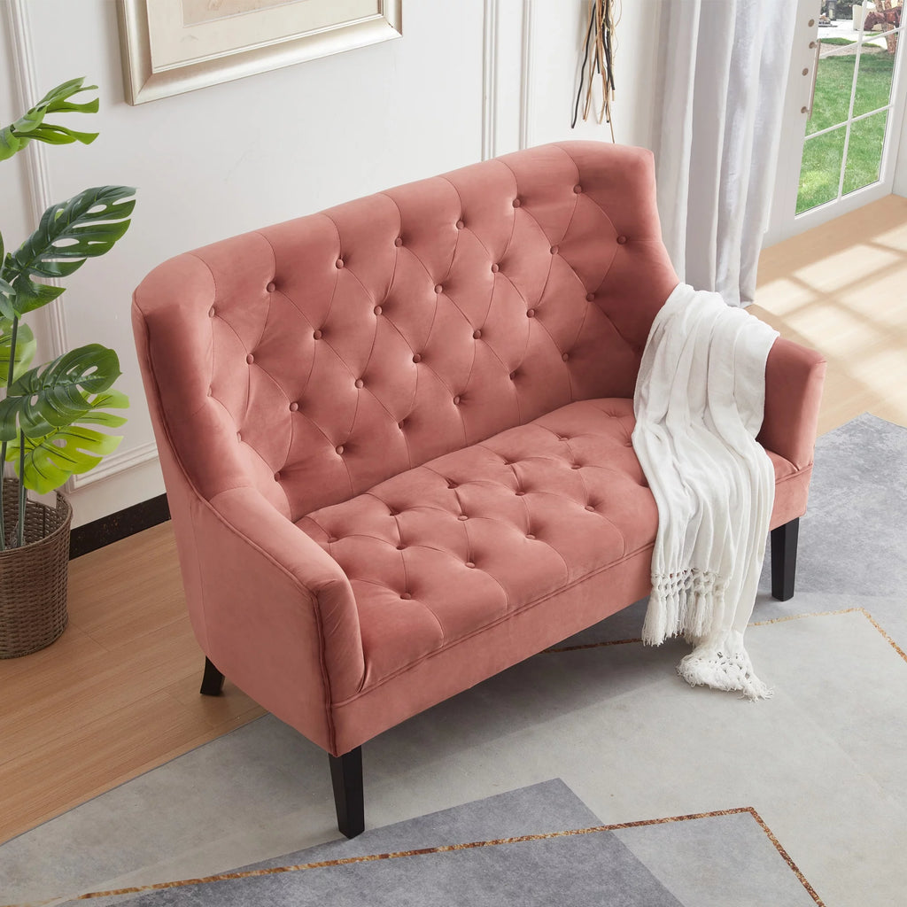 Pink Velvet Loveseat Sofa H6297