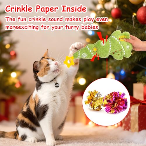 Christmas Catnip Cat Toys with Crinkle Sound A294572
