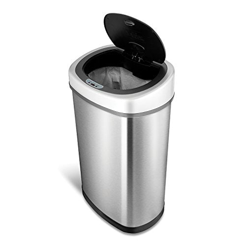 Automatic Touchless Infrared Motion Sensor Trash Can, 13 Gal 50L, Stainless Steel U17467