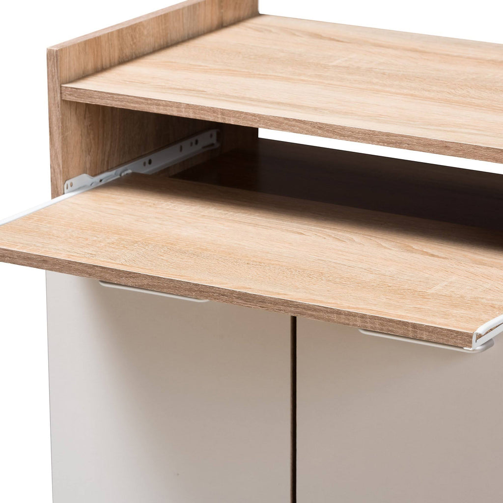 Light Oak and White Finish Kitchen Cabinet T92349