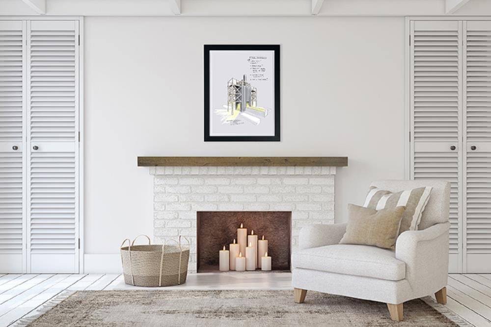 60x22 Grey Mantel Shelf L776