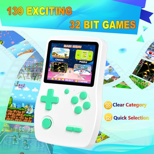 Blue Handheld Games with 3.0" IPS Screen and Rechargeable Battery B668