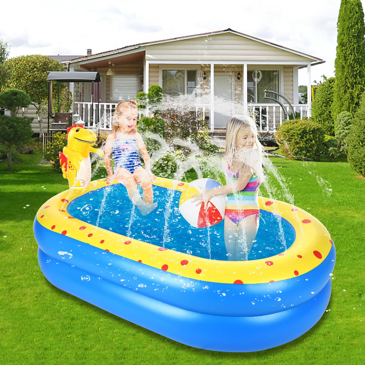 Inflatable Sprinkler Pool 67 * 40in D4214
