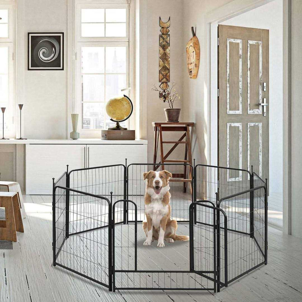 8 Panel Metal Exercise Pen with Pet Door A8660