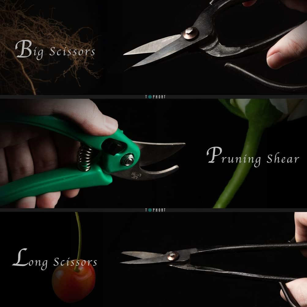 16PCS Bonsai Tree Kit with Pruning Shears and Carbon Steel Scissors L16600