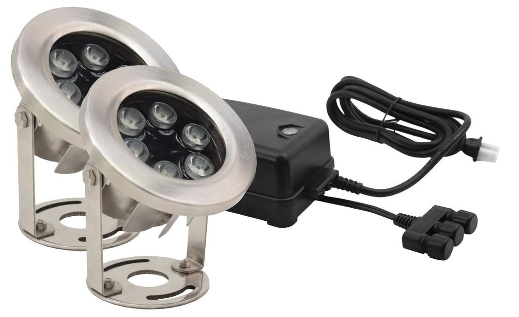 9 Watt Stainless Steel LED Lights with Warm White LED Lights and Transformer I795993