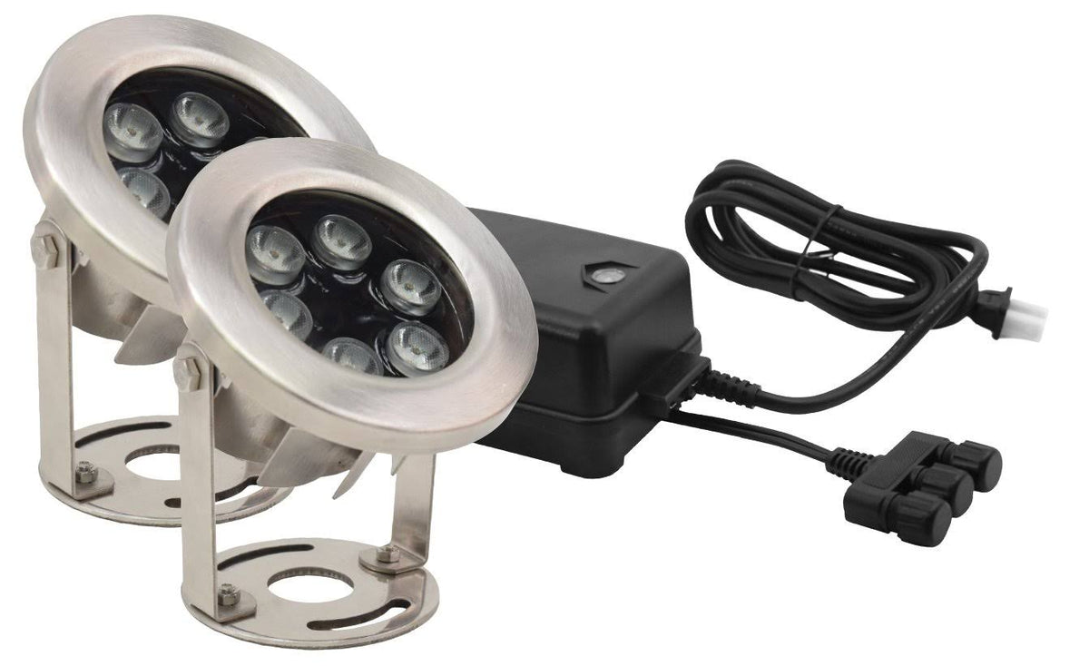 9 Watt Stainless Steel LED Lights with Warm White LED Lights and Transformer I795993