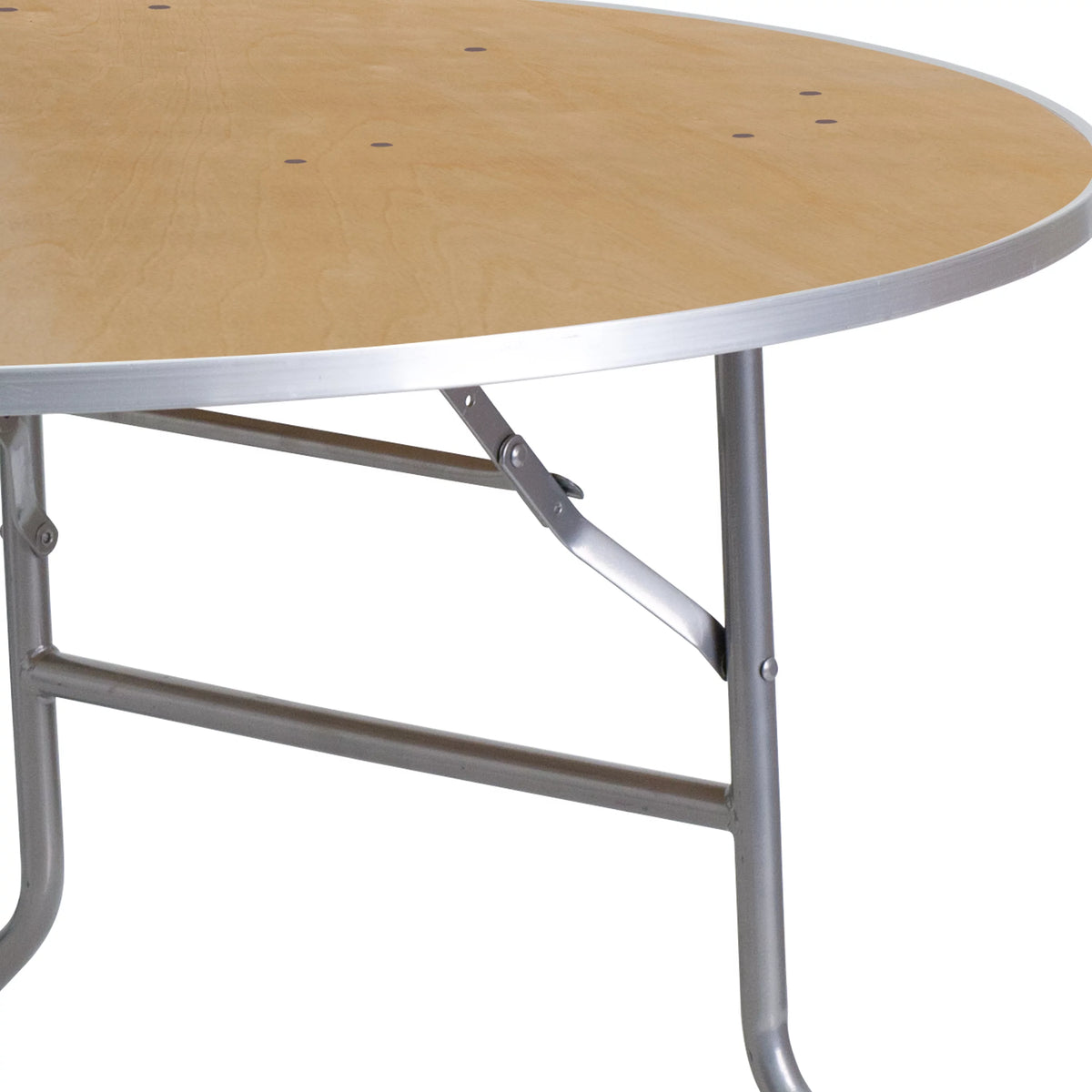 4-Foot Round Heavy Duty Birchwood Folding Banquet Table Y65661