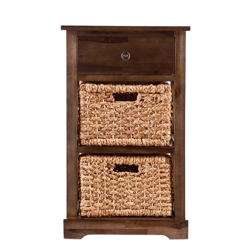 Antique Brown 2 Basket Storage Unit S943