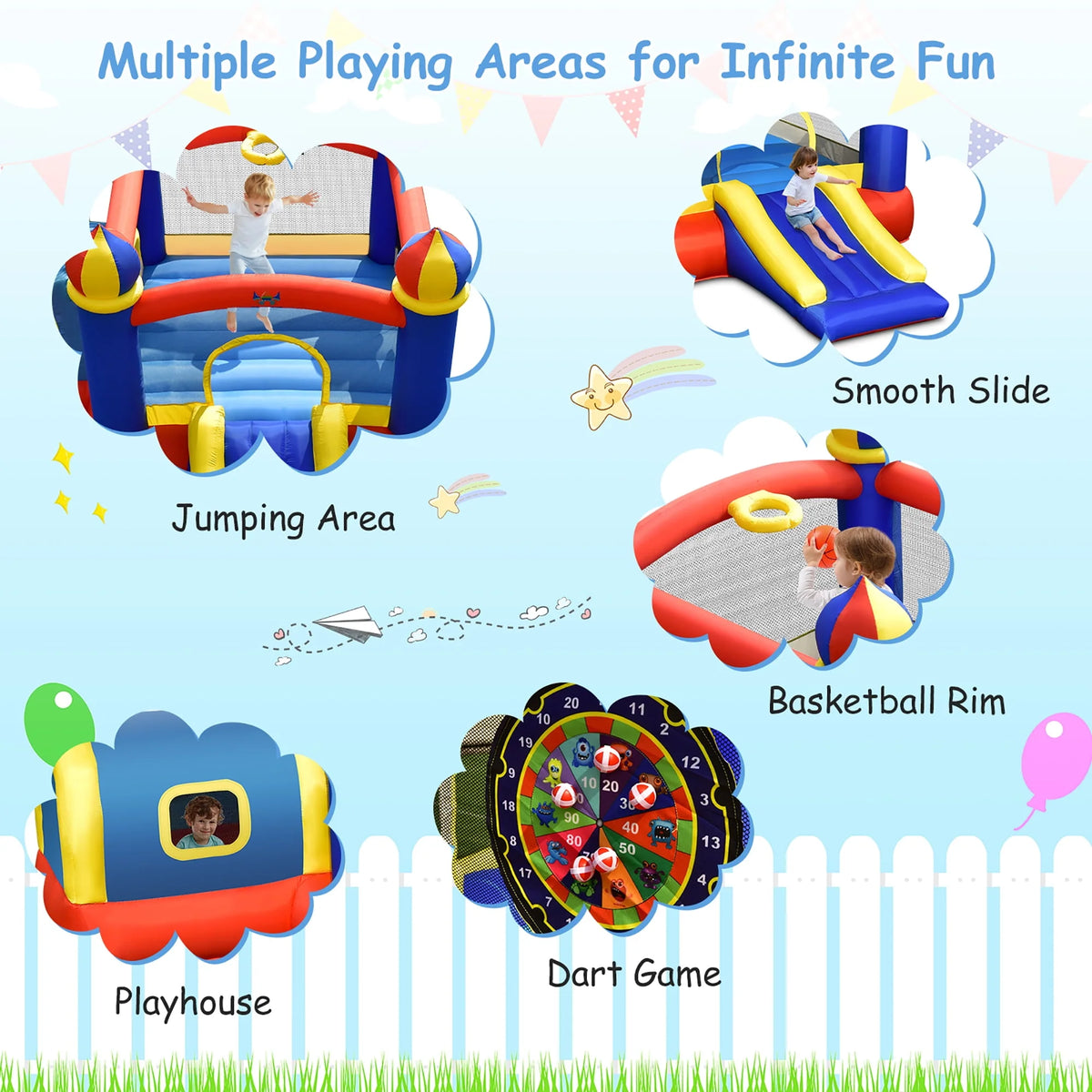 Inflatable Bounce House with Slide & Blower O3871