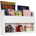 White Bunk Bed with Floating Shelves Z7396