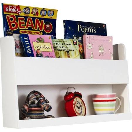 White Bunk Bed with Floating Shelves Z7396