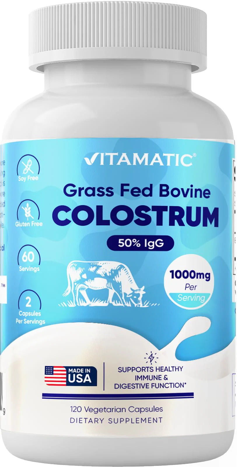 Bovine Colostrum Supplement 1000 mg 120 Capsules Y975502