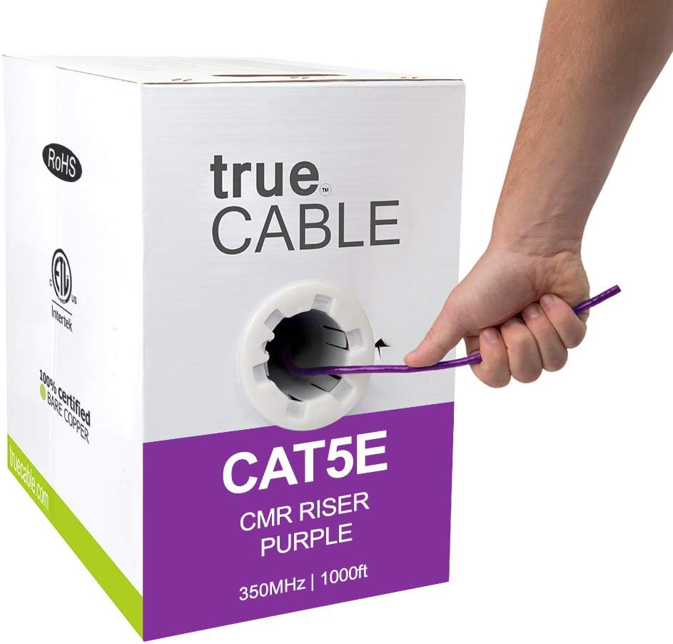1000ft Blue 24AWG 4 Pair Solid Bare Copper Bulk Ethernet Cable H578638
