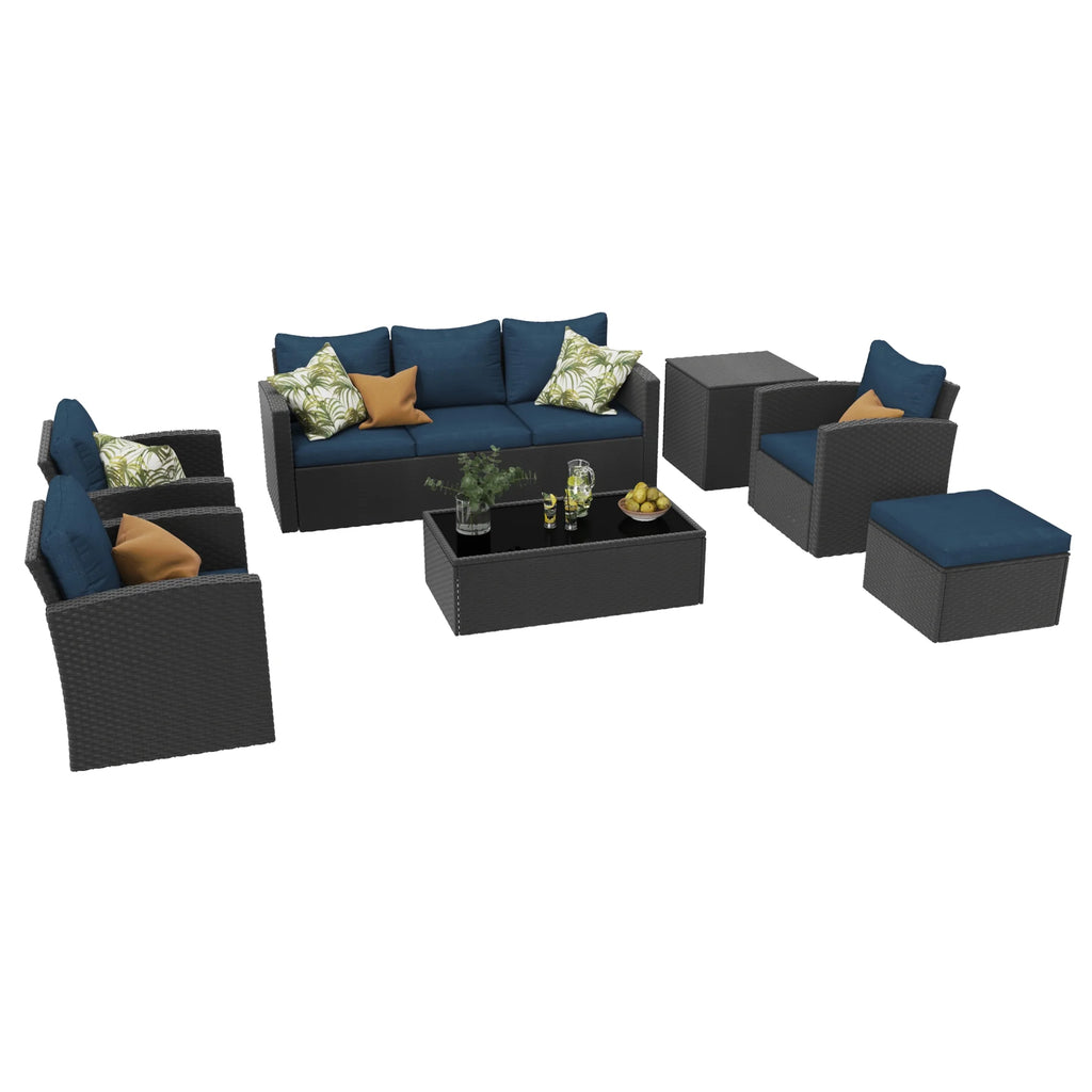10 Pieces All Weather PE Wicker Rattan Outdoor Sectional Sofa A2609