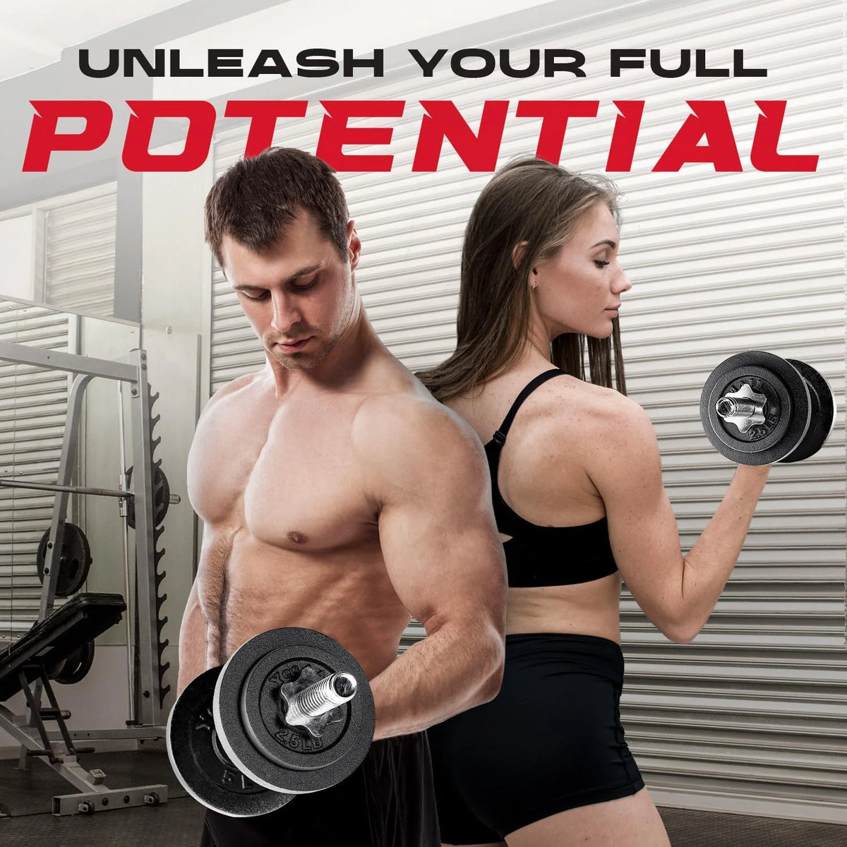 50 lbs Adjustable Cast Iron Dumbbell Set Z207447