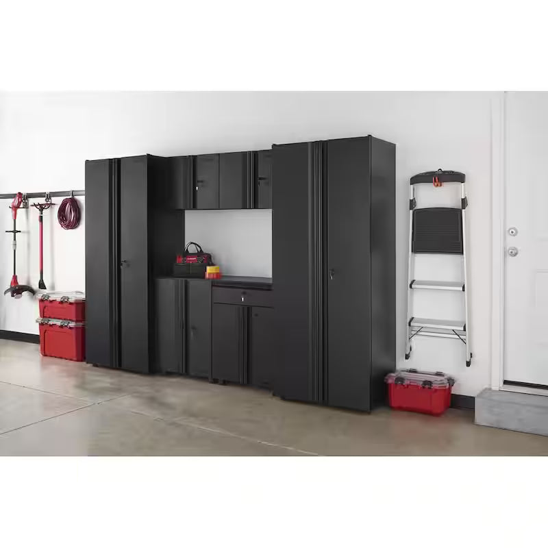 6-Piece Welded Steel Garage Storage System in Black A327